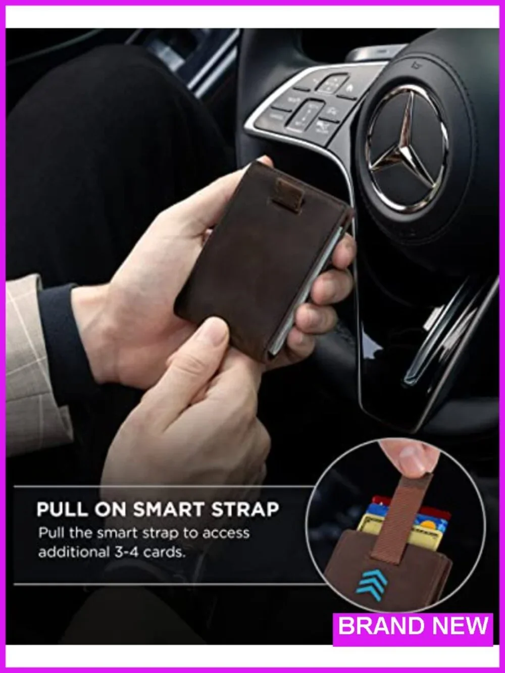RFID Blocking Slim Bifold Genuine Leather Front Pocket Wallet with Money Clip
